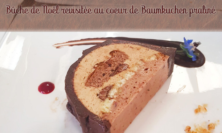 25 Bûche de Noël revisitée, au coeur de Baumkuchen praliné 25